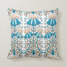 Blumenmuster Französisch Jugendstil Blau Weiß