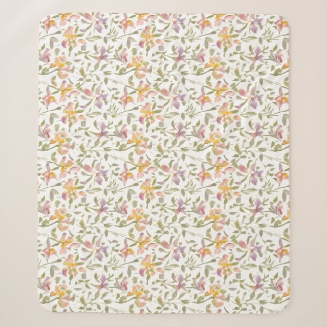 Blumenmuster Freesien Blumen Sherpadecke (Vorderseite)