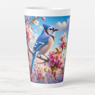Blumenmuster/Frühling Blau Jay Art Milchtasse
