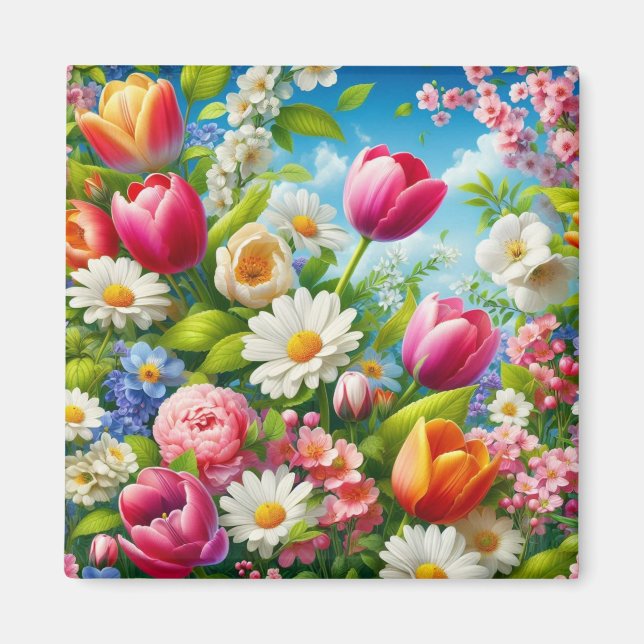 Blumenmuster/Frühlingsbilder Magnet (Vorne)