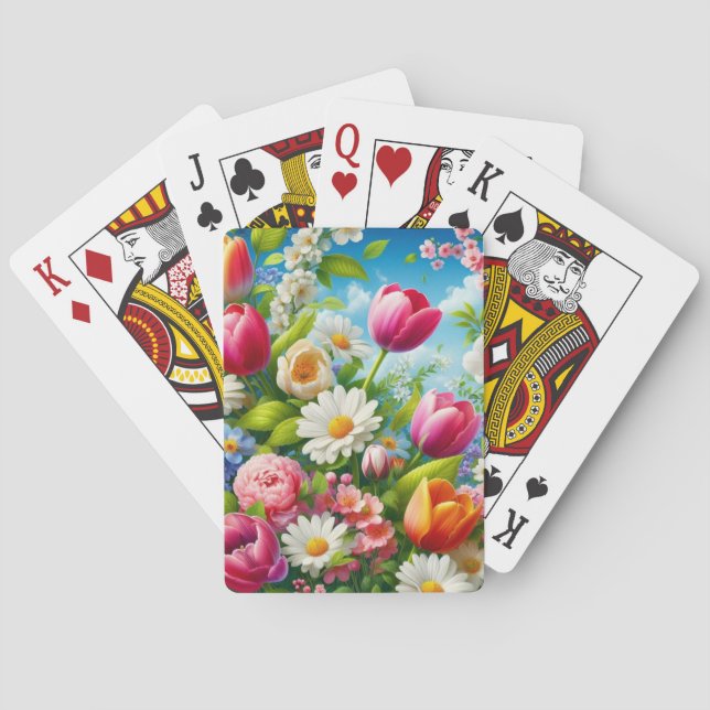 Blumenmuster/Frühlingsbilder Spielkarten (Rückseite)