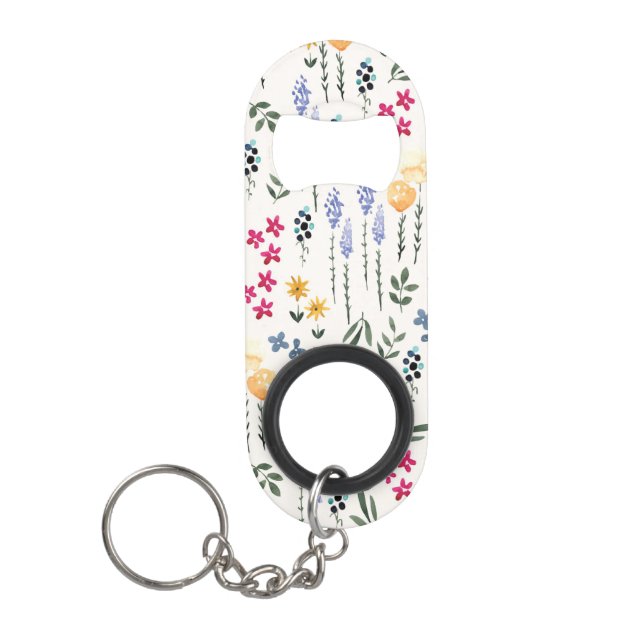 Blumenmuster Frühlingsblüten Mini Flaschenöffner (Vorderseite)