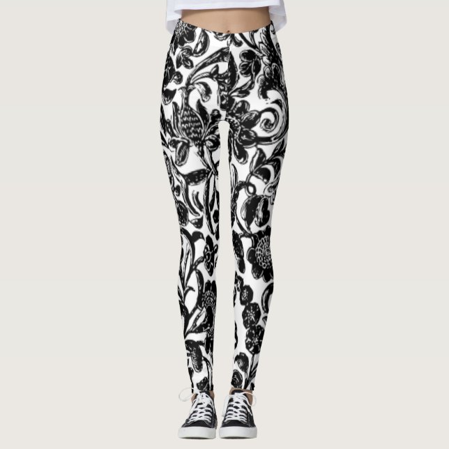 Blumenmuster Full Leggings (Vorderseite)