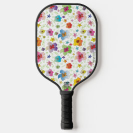 Blumenmuster, Fun, Moderne Pickleball Schläger
