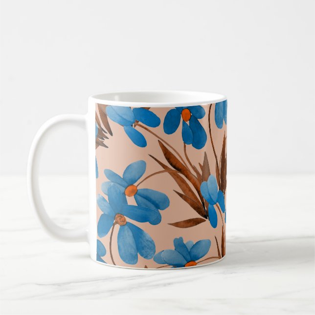 Blumenmuster für Aquarellbilder Kaffeetasse (Links)