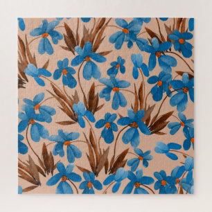 Blumenmuster für Aquarellbilder Puzzle