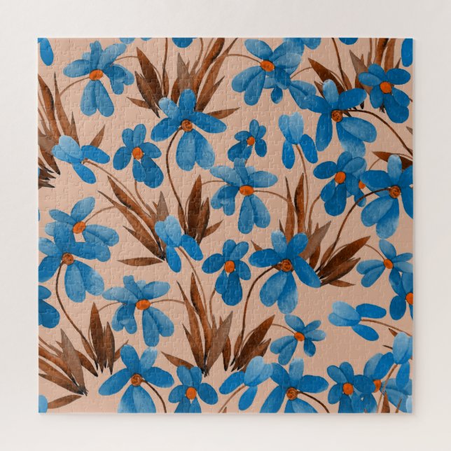 Blumenmuster für Aquarellbilder Puzzle (Vertikal)