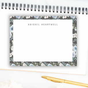 Blumenmuster für Aquarellfarben Blau Ihren Namen h Post-it Klebezettel