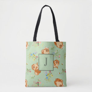 Blumenmuster für Monogram-Spitz Grün