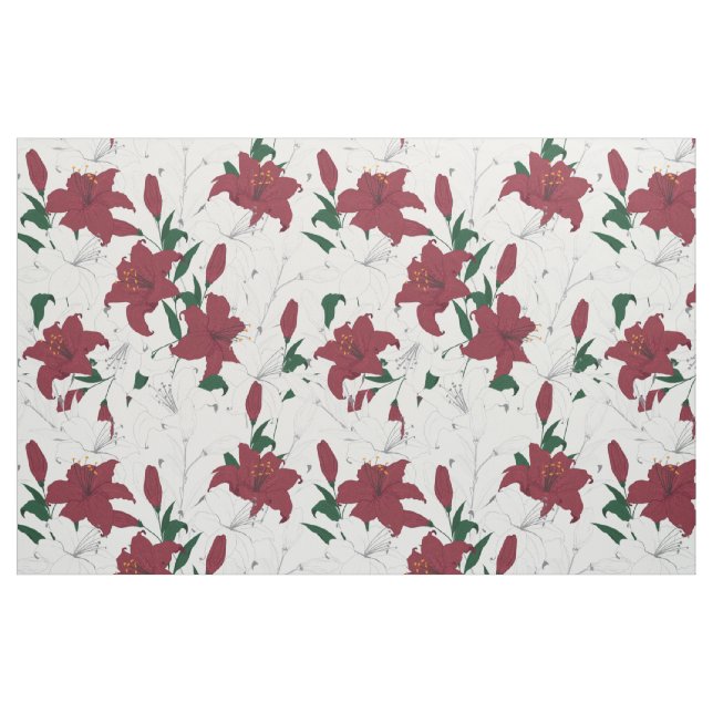 Blumenmuster für Red Holiday Stoff (Fat Quarter (45,7 x 55,9 cm))