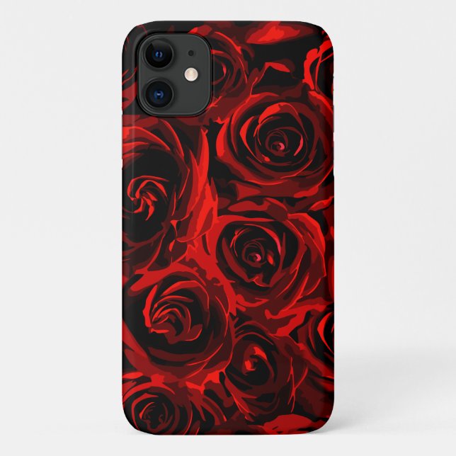 Blumenmuster für Rote Rosen Case-Mate iPhone Hülle (Rückseite)