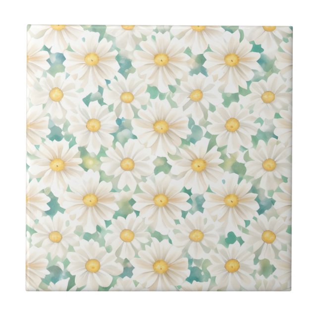 Blumenmuster Gänseblümchen Fliese (Vorderseite)