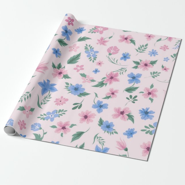 Blumenmuster Geschenkpapier (Ungerollt)