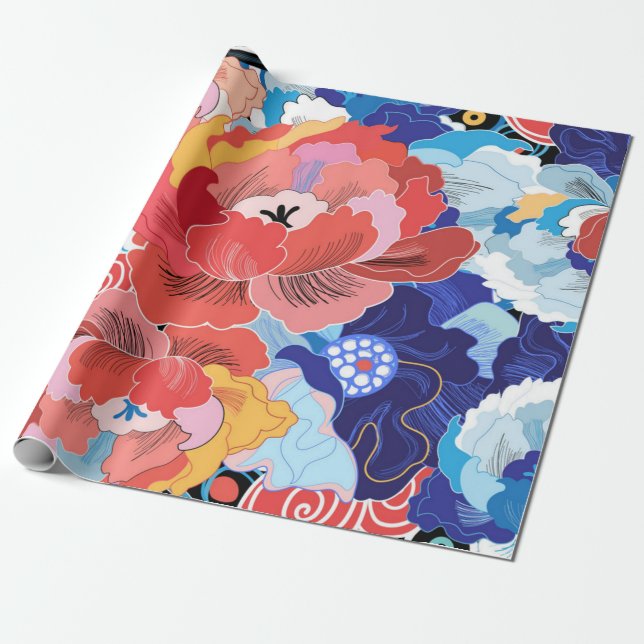 Blumenmuster Geschenkpapier (Ungerollt)