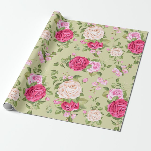 Blumenmuster Geschenkpapier (Ungerollt)