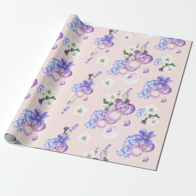 Blumenmuster Geschenkpapier (Ungerollt)