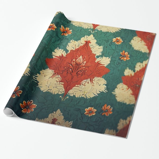 Blumenmuster Geschenkpapier (Ungerollt)