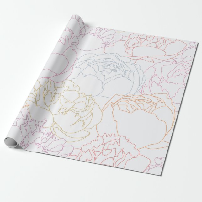 Blumenmuster Geschenkpapier (Ungerollt)