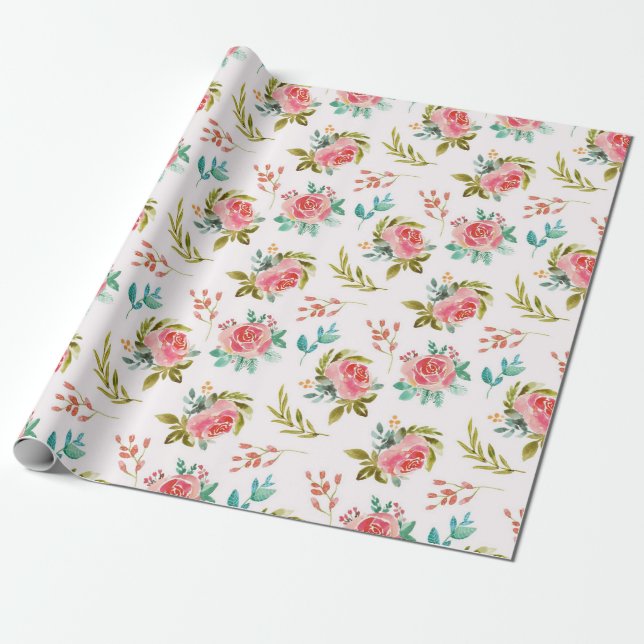 Blumenmuster Geschenkpapier (Ungerollt)
