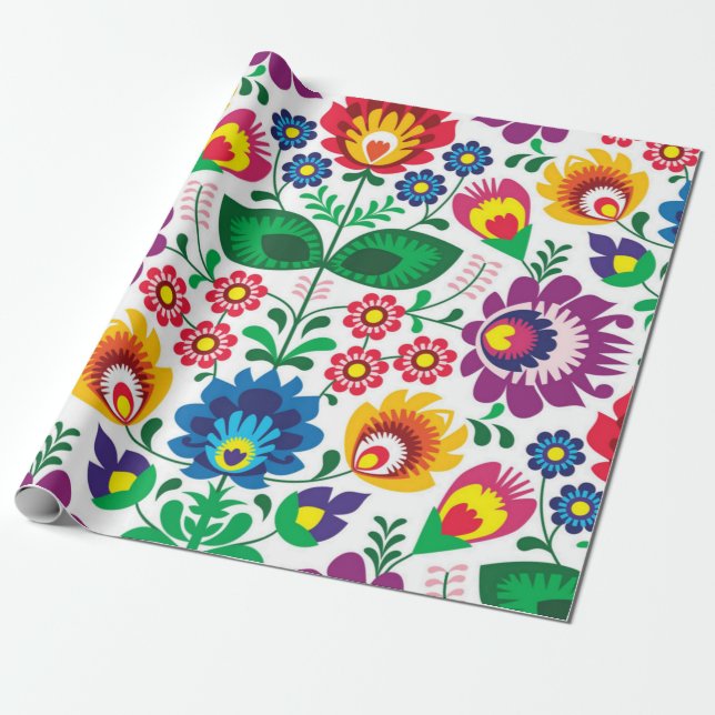 Blumenmuster Geschenkpapier (Ungerollt)