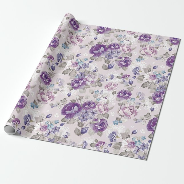 Blumenmuster Geschenkpapier (Ungerollt)