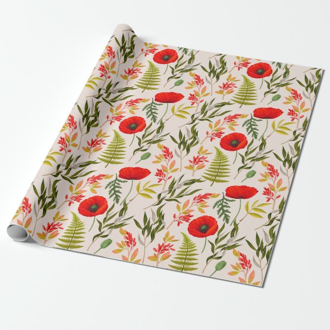 Blumenmuster-Geschenkpapier Geschenkpapier (Ungerollt)