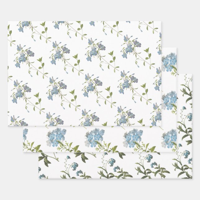 Blumenmuster Geschenkpapier Set (Set)