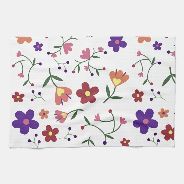 Blumenmuster- Geschirrtuch (Horizontal)