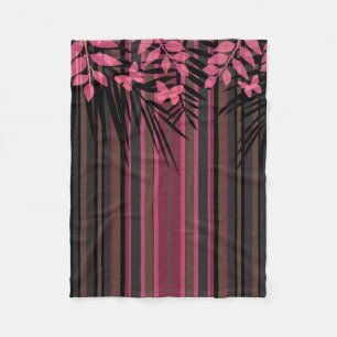 Blumenmuster, gestreift, Retro Fleecedecke