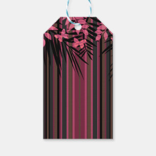 Blumenmuster, gestreift, Retro Geschenkanhänger