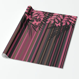 Blumenmuster, gestreift, Retro Geschenkpapier