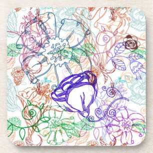 Blumenmuster Getränkeuntersetzer