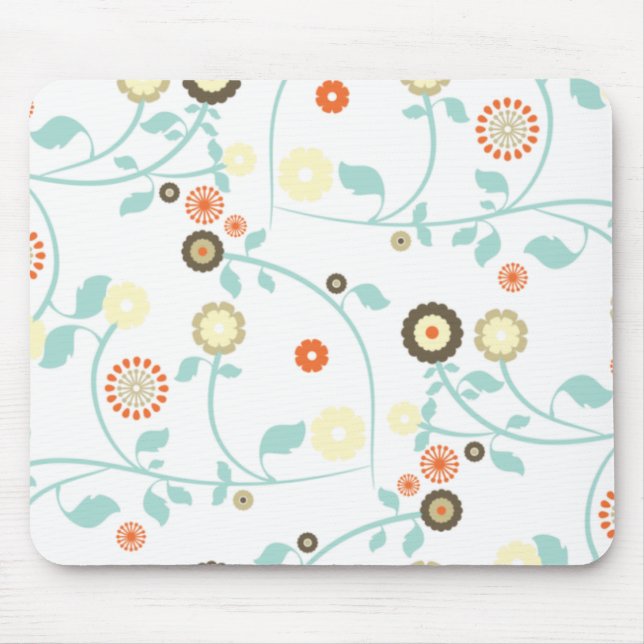 Blumenmuster girly Chic Mod der Frühlings-Blumen Mousepad (Vorne)