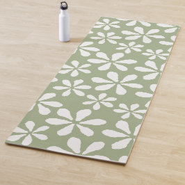Blumenmuster Girly Sage Grüne botanische Blume Yogamatte