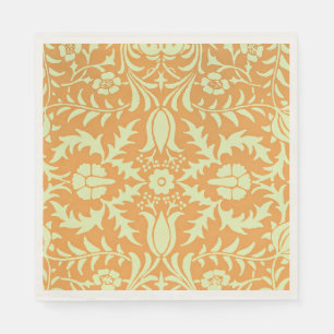 Blumenmuster, goldenes und pastellgelbes Design, Serviette