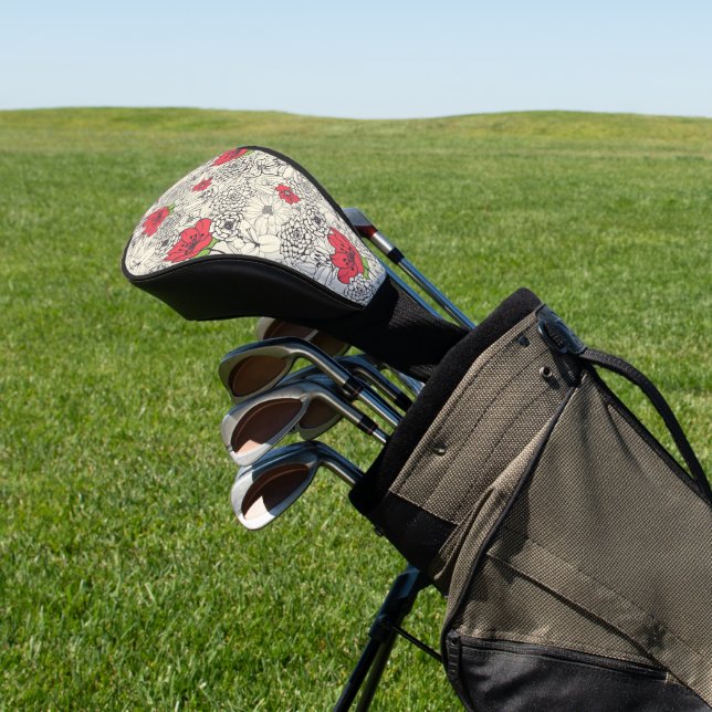 Blumenmuster Golf Headcover (In SItu)