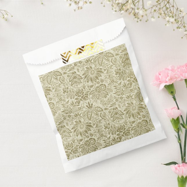 Blumenmuster Green Sage Antike Damaskus Geschenktütchen (Versiegelt)