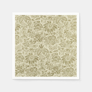Blumenmuster Green Sage Antike Damaskus Serviette