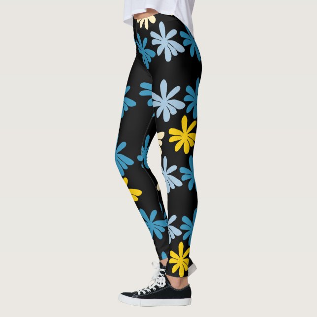 Blumenmuster Große Blume Leggings (Links)