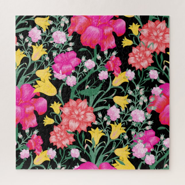 Blumenmuster Große Blume Muster Puzzle (Vertikal)