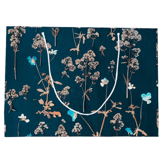 Blumenmuster Große Geschenktüte (Rückseite)