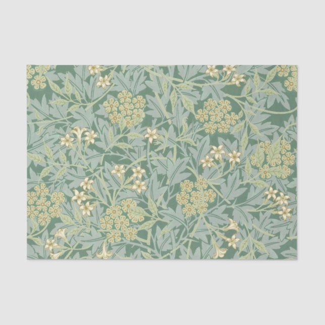 Blumenmuster Grünbuch William Morris Seidenpapier (Vorderseite)