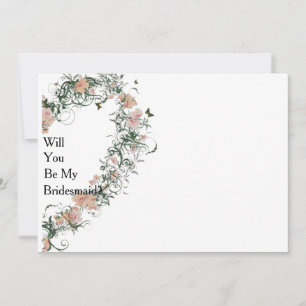 Blumenmuster Herz werden Sie meine Bridesmaid Inv. Einladung