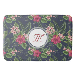 Blumenmuster Hibisken Monogramm Bath Mat Badematte
