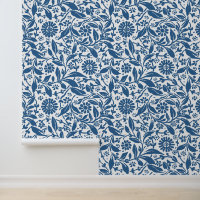 Blumenmuster Hübsch Blau Weiße Antike Aussehen