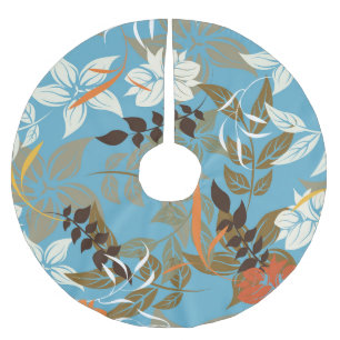 Blumenmuster-Illustration: Nahtlose Vintage Rückse Polyester Weihnachtsbaumdecke