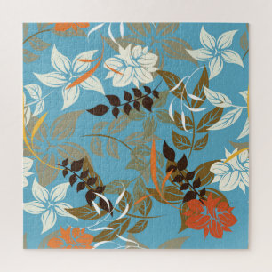 Blumenmuster-Illustration: Nahtlose Vintage Rückse Puzzle