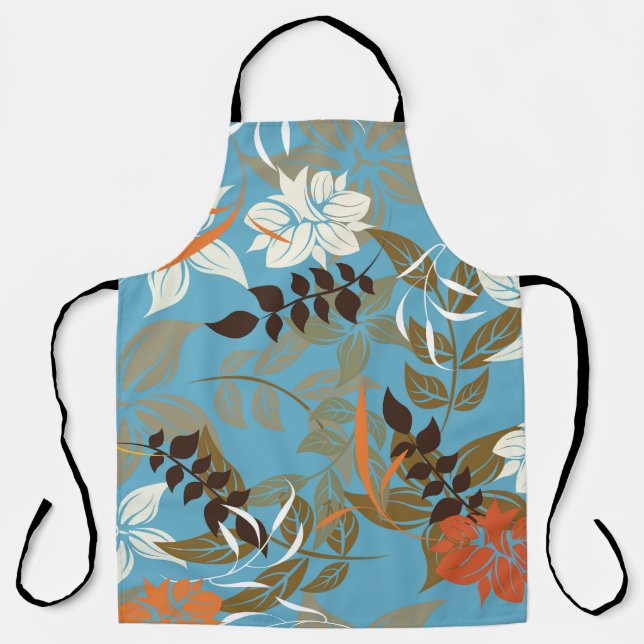 Blumenmuster-Illustration: Nahtlose Vintage Rückse Schürze (Vorderseite)