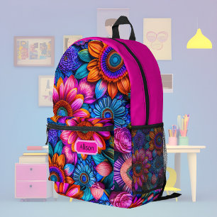 Blumenmuster im bohischen Stil, kundenspezifisch Bedruckter Rucksack