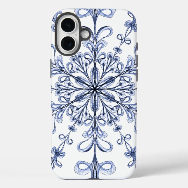 Blumenmuster im Jugendstil Cornflower Blue Design  Case-Mate iPhone Hülle (Rückseite)
